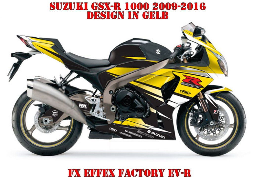 Beispiel Bild für die Farben, EV-R Gelb für Suzuki GSX-R 1000 2009-2016